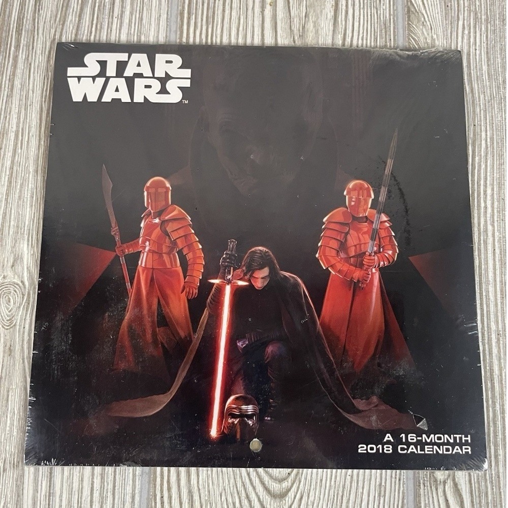 STAR WARS 2018 Wall Calendar Kylo Ren BB-8 Sealed 7x7 Garage Man Cave Art